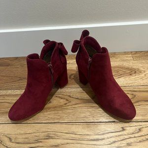 Burgundy Ankle Boots - Chunky Heel - 8.5